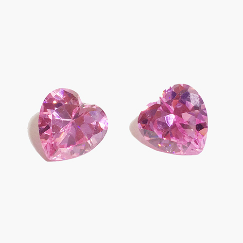 Сердце 6х6 розовое CZ (фианит)